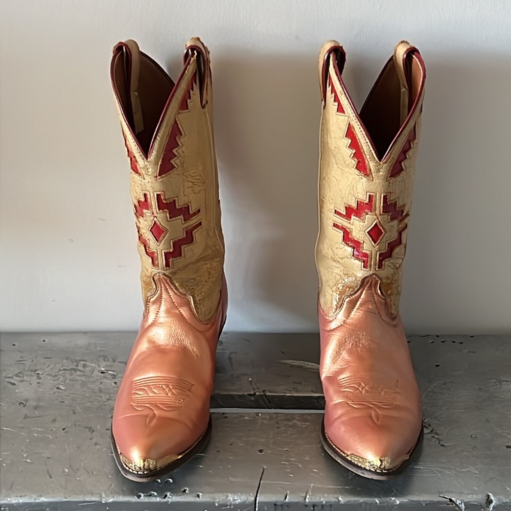 Vintage Cowboy Boots- Aztec Navajo Southwest - Picture 5 of 17